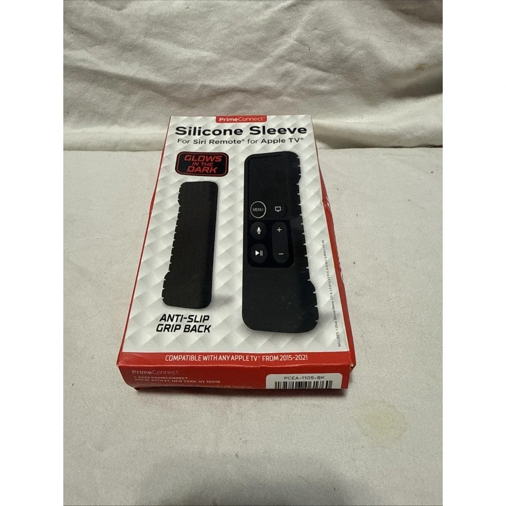 PrimeConnect Silicone Sleeve Siri‎ Remote For Apple Tv , Black Glow In The Dark